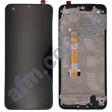 Дисплей Realme C11/ C12/ C15/ Narzo 30A чёрный + рамка