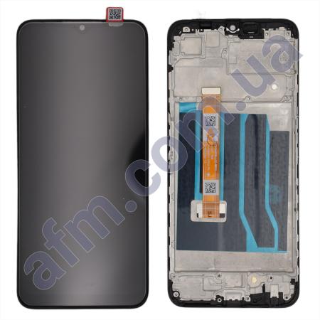 Дисплей Realme C35 чёрный + рамка