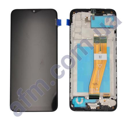 Дисплей Samsung сервисный A037F Galaxy A03S чёрный (жёлтый шлейф) + рамка GH81-21232A