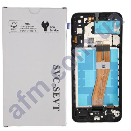 Дисплей Samsung сервисный A042 Galaxy A04E чёрный + рамка GH82-25250A
