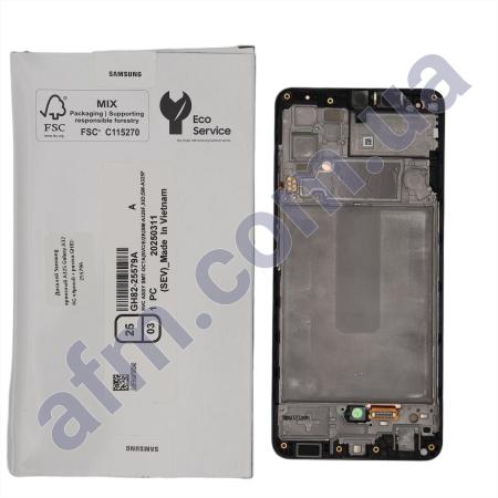 Дисплей Samsung сервісний A325 Galaxy A32 4G чорний + рамка GH82-25579A