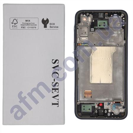 Дисплей Samsung сервісний A356 Galaxy A35 тёмно-синий + рамка GH82-34224A