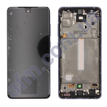 Дисплей Samsung сервисный A525 Galaxy A52/ A526 фиолетовый + рамка GH82-25230C