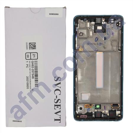 Дисплей Samsung сервісний A525 Galaxy A52/ A526 синій + рамка GH82-25230B