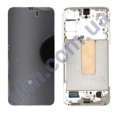 Дисплей Samsung сервисный S916 Galaxy S23 Plus чёрный + рамка белая GH82-30477E