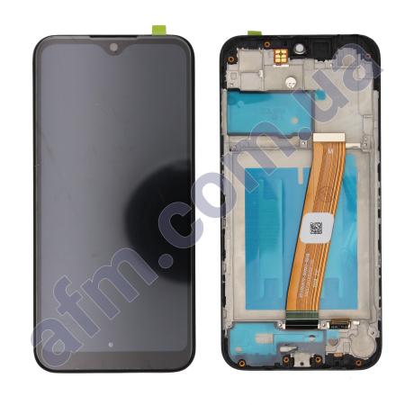 Дисплей Samsung A015M Galaxy A01 (широкий коннектор) чёрный + рамка