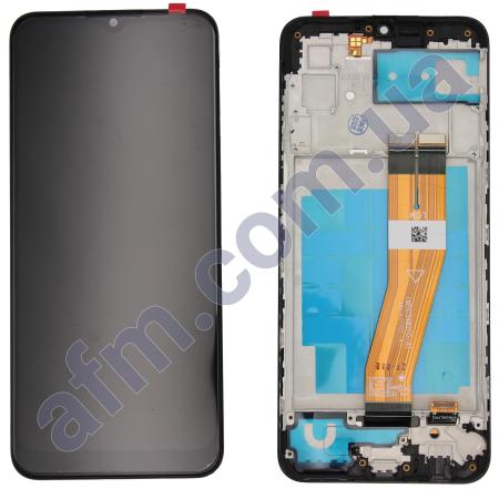 Дисплей Samsung A035G Galaxy A03 (163*72) чёрный + рамка