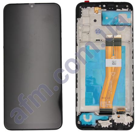 Дисплей Samsung A037F Galaxy A03s (жёлтый шлейф) (161*72) чёрный + рамка
