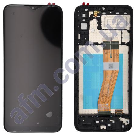 Дисплей Samsung A042F Galaxy A04E чёрный + рамка