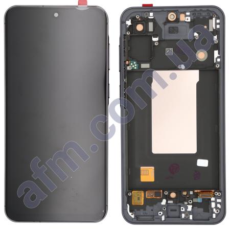 Дисплей Samsung A566 Galaxy A56 IPS чорний + рамка сіра