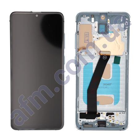 Дисплей Samsung G980F Galaxy S20/ G981B TFT чорний + рамка блакитна