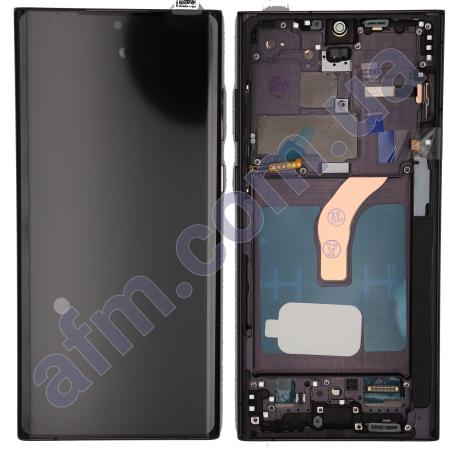 Дисплей Samsung S908B Galaxy S22 Ultra OLED (Small LCD) чёрный + рамка