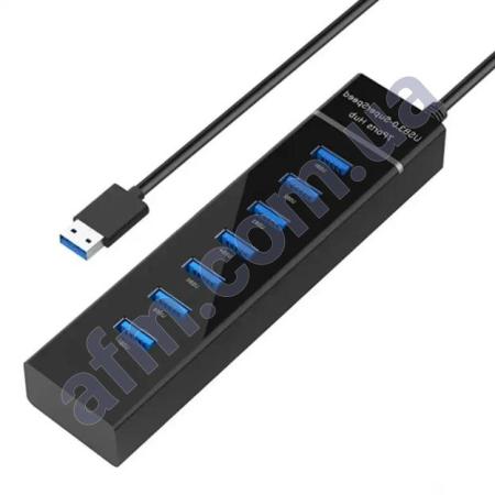USB HUB на 7 USB портів 3.0 30см чорний