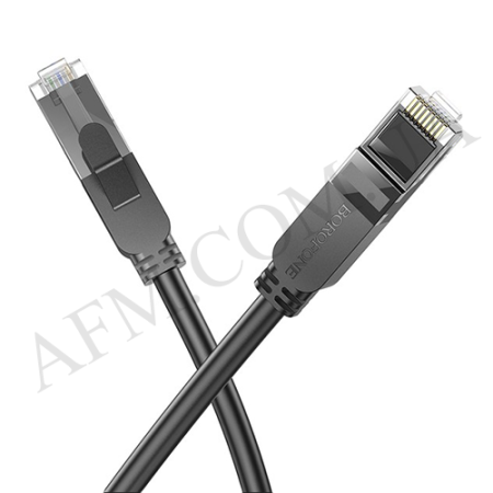 Кабель интернет LAN (RJ45) Borofone BUS01 3м Category 6 Gigabit чорний