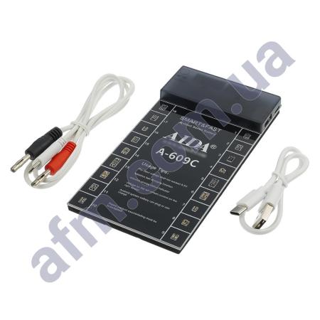 Плата активації та зарядки акумуляторів AIDA A-609C з цифр.инд.(18 шт Android: Type-C/ USB-A/ БП)