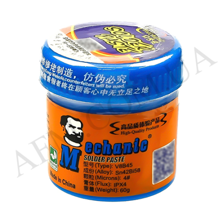 Паста BGA легкоплавкая Mechanic BS458-B80 60г,  138 гр