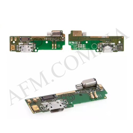 Шлейф Sony F3111 Xperia XA/ F3112/ F3113/ F3115/ F3116 с разъёмом зарядки,  с микрофоном,  вибро