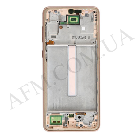 Дисплей Samsung сервісний A336 Galaxy A33 5G золотий + рамка GH82-28143D