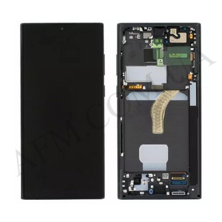 Дисплей Samsung S908B Galaxy S22 Ultra OLED (Small LCD) чорний + рамка