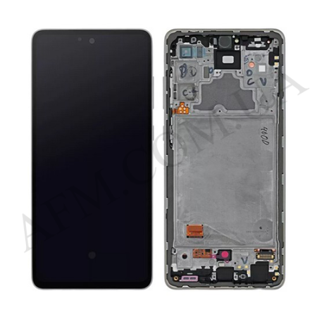 Дисплей Samsung сервісний A725 Galaxy A72 білий + рамка GH82-25463D