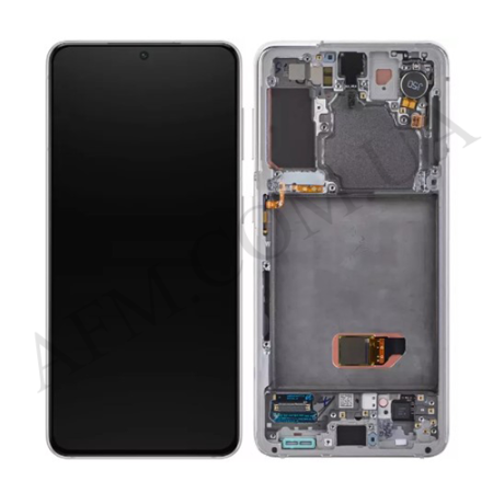 Дисплей Samsung сервісний G991 Galaxy S21 WHITE + рамка GH82-24545C