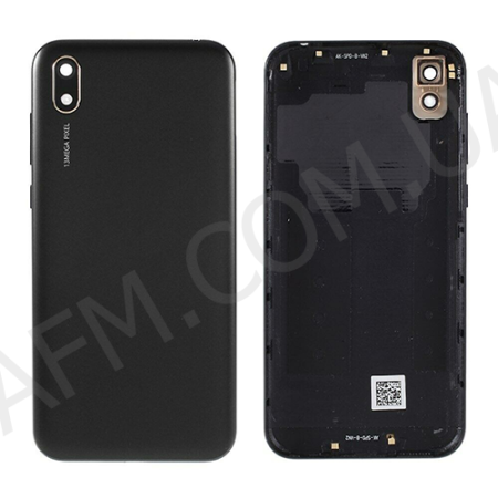 Задняя крышка Huawei Y5 2019 (AMN-LX9/ AMN-LX1/ AMN-LX2/ AMN) чёрная Midnight Black + стекло камеры