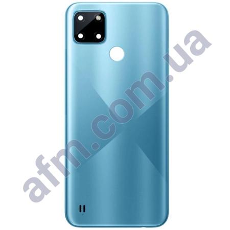 Задня кришка Realme C21Y блакитна + Скло камери