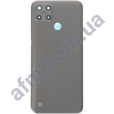 Задня кришка Realme C25Y сіра + Скло камери