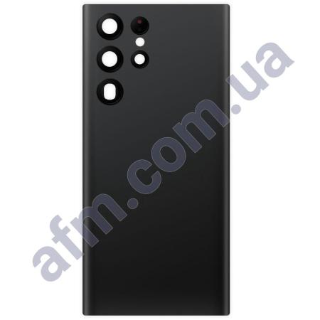 Задняя крышка Samsung S908 Galaxy S22 Ultra 5G чёрная Phantom Black + стекло камеры