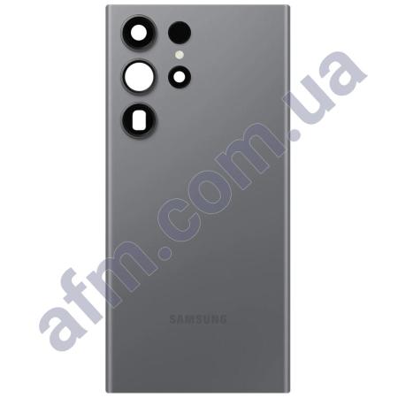 Задняя крышка Samsung S918 Galaxy S23 Ultra серая + стекло камеры