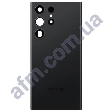 Задняя крышка Samsung S918 Galaxy S23 Ultra чёрная + стекло камеры