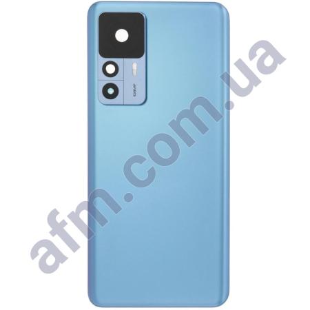 Задняя крышка Xiaomi 12T синяя + стекло камеры