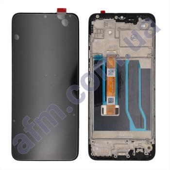 Дисплей Oppo A15 2020/ A15s/ A35/ Realme 7i (Global) чёрный + рамка