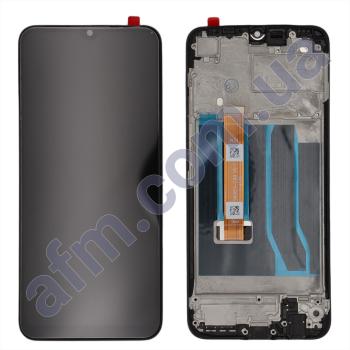 Дисплей Realme C25Y чёрный + рамка