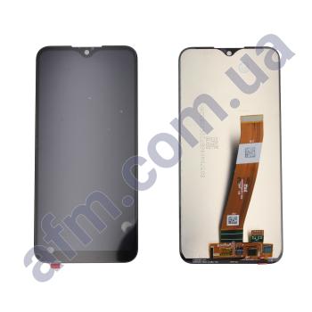 Дисплей Samsung сервисный A015F Galaxy A01 чёрный (узкий коннектор) GH81-18209A
