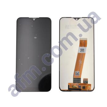 Дисплей Samsung сервисный A015M Galaxy A01 чёрный (широкий коннектор) GH81-18209A