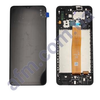 Дисплей Samsung сервисный A022 Galaxy A02 чёрный + рамка GH82-25250B