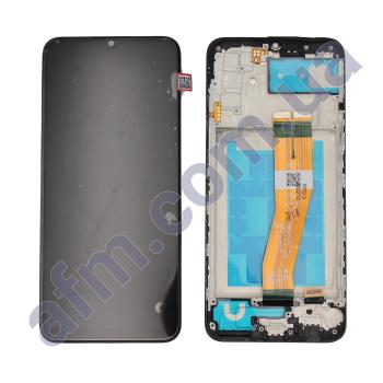 Дисплей Samsung сервисный A025G Galaxy A02S чёрный + рамка GH81-18456A