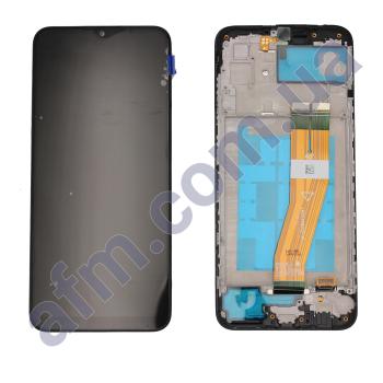 Дисплей Samsung сервисный A035F Galaxy A03 (160.5*72) чёрный + рамка GH81-21625A