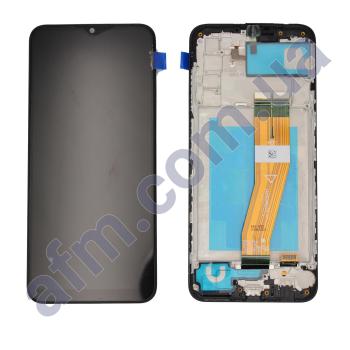 Дисплей Samsung сервисный A037F Galaxy A03S чёрный (жёлтый шлейф) + рамка GH81-21232A