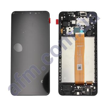 Дисплей Samsung сервисный A127 Galaxy A12 2021 чёрный + рамка GH82-26485A