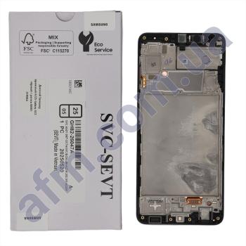 Дисплей Samsung сервисный A225 Galaxy A22 чёрный + рамка GH82-25944A