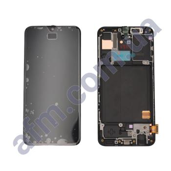 Дисплей Samsung сервисный A405 Galaxy A40 2019 чёрный + рамка GH82-19672A