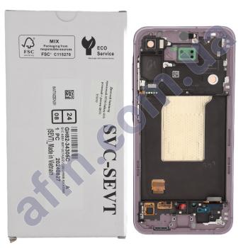 Дисплей Samsung сервисный A556 Galaxy A55 розовый + рамка GH??-??????