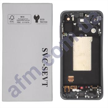 Дисплей Samsung сервісний A566 Galaxy A56 чорний + рамка срібна GH82-36829A