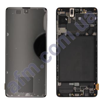 Дисплей Samsung сервисный A715 Galaxy A71 чёрный + рамка GH82-22152A!