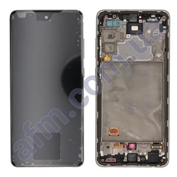 Дисплей Samsung сервисный A725 Galaxy A72 белый + рамка GH82-25463D