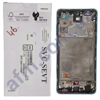 Дисплей Samsung сервисный A725 Galaxy A72 синий + рамка GH82-25463B