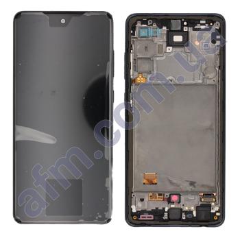 Дисплей Samsung сервисный A725 Galaxy A72 чёрный + рамка GH82-25463A