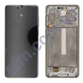 Дисплей Samsung сервисный A736 Galaxy A73 5G белый + рамка GH82-28884B